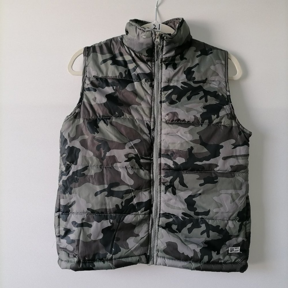 Beverly Hills Polo Club Womens Multi Camouflage Full Zip Puffer Vest Size 10